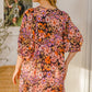 ODDI Full Size Floral Tied Neck Mini Dress