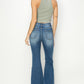 RISEN Full Size High Rise Front Seam Detailed Flare Jeans