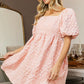 BiBi Flower Square Neck Puff Sleeve Dress