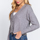 ACTIVE BASIC V-Neck Button Up Long Sleeve Knit Cardigan