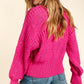 Haptics Full Size Button Down Crop Long Sleeve Cardigan