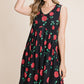 BOMBOM Floral Ruched Tank Dress