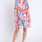 GeeGee Printed Short Sleeve Ruffle Hem Dress