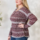 Heimish Full Size Christmas Element Buttoned Long Sleeve Top