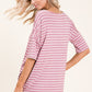 BOMBOM Striped Round Neck Half Sleeve T-Shirt