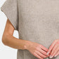 Zenana Short Sleeve Mock Neck Sweater