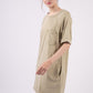 VERY J Washed Round Neck Mini Tee Dress