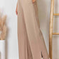 RISEN Wide Waistband Slit Wide Leg Pants