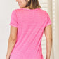 Zenana V-Neck Short Sleeve Slit T-Shirt