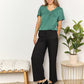 Double Take Ruched V-Neck Short Sleeve T-Shirt