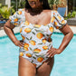 Marina West Swim Salty Air Puff Sleeve One-Piece in Citrus Orange