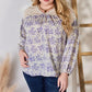 Hailey & Co Full Size Lace Detail Printed Blouse