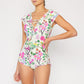 Marina West Swim Bring Me Flowers V-Neck One Piece Swimsuit Cherry Blossom Cream