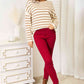 Double Take Striped Boat Neck Sweater