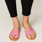 WILD DIVA Crisscross PU Leather Open Toe Sandals