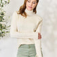 Heimish Full Size Ribbed Bow Detail Long Sleeve Turtleneck Knit Top