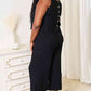 Double Take Buttoned Round Neck Tank and Wide Leg Pants Set