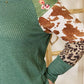 Hailey & Co Full Size Waffle-Knit Leopard Blouse