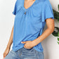 Double Take Ruched V-Neck Short Sleeve T-Shirt