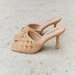 Forever Link Square Toe Quilted Mule Heels in Nude