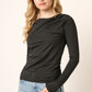 Mittoshop Ruched Long Sleeve Slim Top