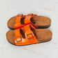 MMShoes Feeling Alive Double Banded Slide Sandals in Orange