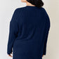 Basic Bae Full Size Ribbed Half Button Long Sleeve High-Low T-Shirt