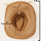 Fame Cowrie Shell Beaded String Straw Hat