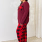 Zenana Full Size Plaid Round Neck Top and Pants Pajama Set