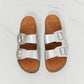 MMShoes Best Life Double-Banded Slide Sandal in Silver