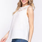 ACTIVE BASIC Round Neck Lace Patch Texture Tank