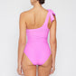 Marina West Swim Vacay Mode One Shoulder Swimsuit in Carnation Pink