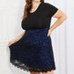 Yelete Full Size Contrasting Lace Midi Dress