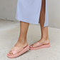 Forever Link Studded Cross Strap Sandals in Blush