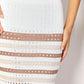 Double Take Striped Openwork Cropped Tank and Split Skirt Set