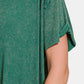 Zenana Washed Ribbed Short Sleeve Top