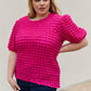 And The Why Full Size Bubble textured Puff Sleeve Top