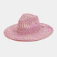 Fame Checkered Straw Weave Sun Hat