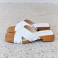 Weeboo Step Into Summer Criss Cross Wooden Clog Mule in White