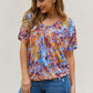 Be Stage Full Size Printed Dolman Flowy Top
