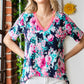 Heimish Full Size Floral V-Neck Short Sleeve T-Shirt