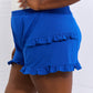Culture Code Relaxed Aura Full Size Ruffle Trim Shorts in Royal