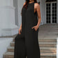 Double Take Full Size Tie Back Cutout Sleeveless Jumpsuit