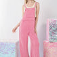 VERY J Texture Washed Wide Leg Overalls