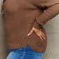 Zenana Breezy Days Plus Size High Low Waffle Knit Sweater