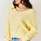 HYFVE V-Neck Patterned Long Sleeve Sweater