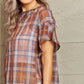 Petal Dew For You Short Sleeve Plaid Top