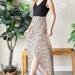 Heimish Full Size Slit Animal Print V-Neck Wide Strap Dress