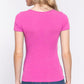 ACTIVE BASIC Lace Up Short Sleeve Rib Knit T-Shirt