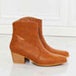 MMShoes Watertower Town Faux Leather Western Ankle Boots in Ochre
